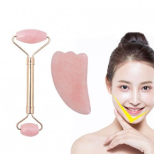 Con lăn massage mặt thạch anh hồng Gua Sha Tool Massage mặt