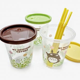 Skater Straw Cup Totoro Plants Straw Tumbler 3P Set 320ml