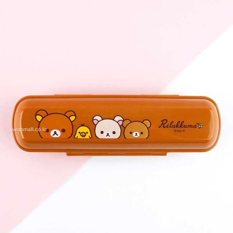 Hộp đựng đầy đặn đa năng Rilakkuma (Happy) - Nâu