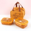 Hộp đựng cơm trưa đôi inox 2 tầng Rilakkuma bag (Happy) - Nâu