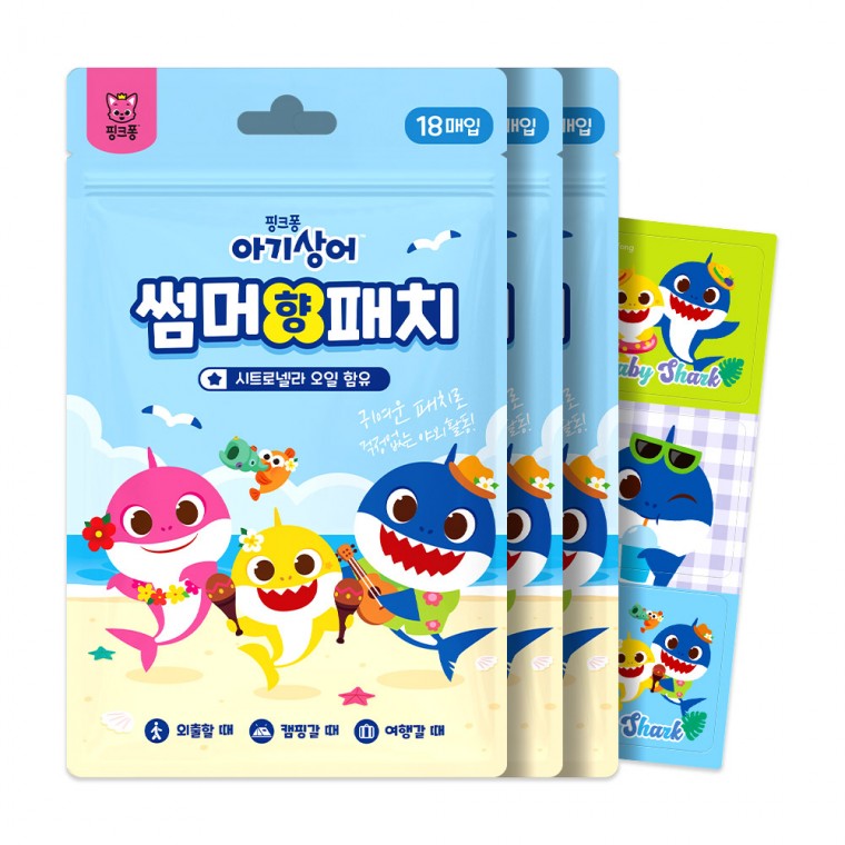 Bản vá mùi hương mùa hè Pinkfong Baby Shark-10EA