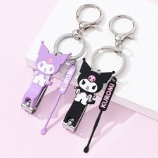 Móc khóa bấm móng tay thẳng Sanrio-Kuromi (Ngẫu nhiên)