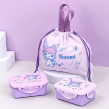 Bộ Túi Ăn Trưa 2 Tầng Nhỏ Gọn Sanrio Kuromi