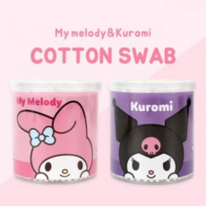 Tăm bông Sanrio 200 Hộp đựng nhân vật bằng bông nguyên chất Thuốc mỡ trang điểm pha lê