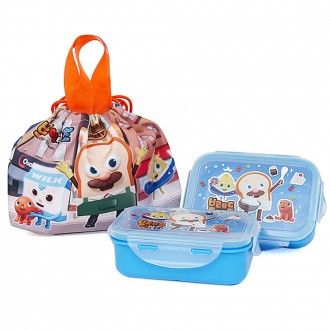 Bộ túi mở hộp cơm trưa 2 tầng Bread Barbershop Jelly Bear