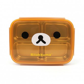 Hộp Cơm Trưa Đôi Inox Rilakkuma 4 Bát (Mặt) (Nâu)