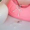 Móc khóa hình hạt ruy băng kiểu balletcore [KEYRING acrylic hạt ngọc trai túi quyến rũ dây đeo túi điện thoại di động phụ kiện nhẫn]