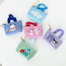 Charm túi Sanrio, nhẫn túi bạt mini, móc chìa khóa dễ thương, charm túi kitsch, trang trí túi