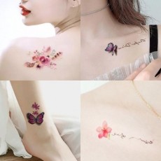 Miếng Dán Hình Xăm 30 Loại Thiết Kế Hoa Bộ F Series Mùa Hè Bể Bơi Hình Xăm Henna