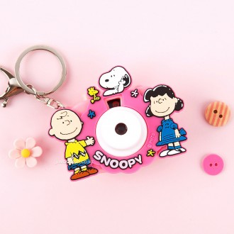 Móc khóa máy ảnh Snoopy-Hồng