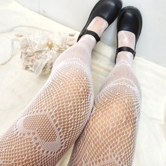 Trái Tim Dễ Thương Vớ Trắng Lưới Fishnet Vớ Sự Kiện Cosplay