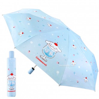 Lớp phủ chống nắng lấp lánh Cinnamoroll gấp mềm ô tự động 3 tầng