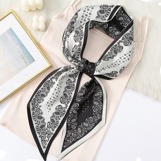 Vuông Petite Bandeau Khăn Lụa Muffler Sang Trọng Chăm Sóc Cổ Hàng Ngày Khăn Quàng Cổ Thời Trang Phong Cách Hiện Đại Khăn Voan