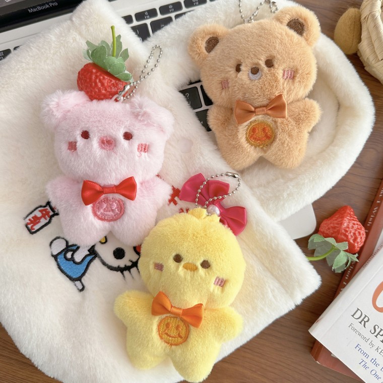 Đáng xấu hổ King Ribbon Animal Doll Key Holder Key Ring Key Chain