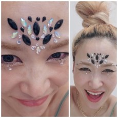 Kim Cương Đen Mặt Trang Sức Henna Miếng Dán Pha Lê Mắt Mặt Trang Điểm Cơ Thể Trang Trí Dự Tiệc Cung Cấp