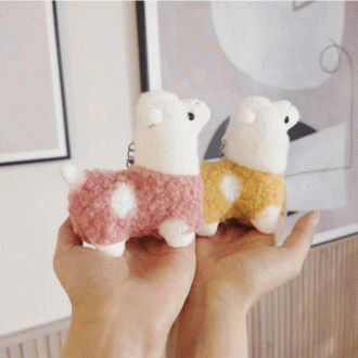 Móc chìa khóa búp bê, móc chìa khóa túi xách, chìa khóa xe động vật, vòng chìa khóa alpaca