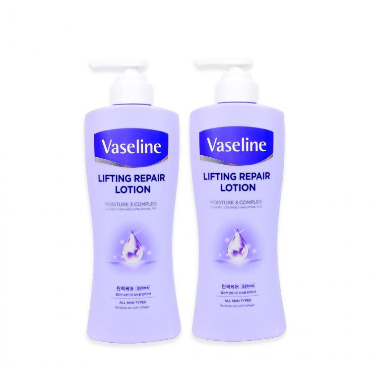 Vaseline Lifting Repair Lotion (450ml) - 2 Miếng Dưỡng Ẩm Body Lotion Vaseline Lotion Chăm Sóc Đàn Hồi Cho Mọi Loại Da