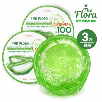 The Flora Aloe Vera Soothing Gel Purity 100 300ml 3 miếng Kem dưỡng ẩm làm dịu da