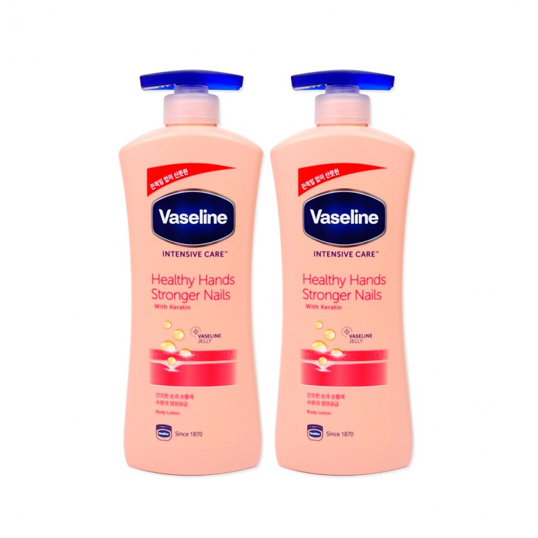 Vaseline Intensive Care Healthy Hand & Stronger Nail Lotion (600ml) - 2 Sữa Dưỡng Ẩm Body Lotion Aloe Lotion