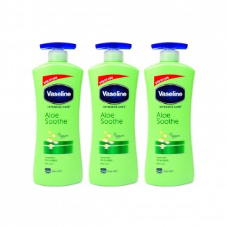 Vaseline Intensive Care Aloe Sud Lotion (600ml) - Sữa dưỡng thể dưỡng ẩm 3 miếng Aloe Lotion