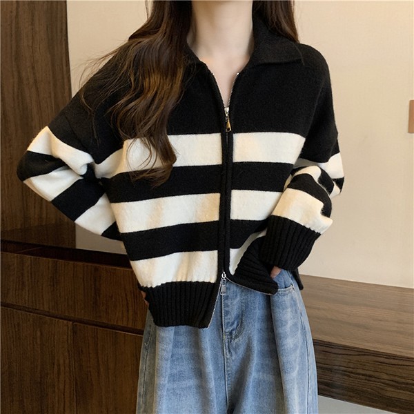 Áo cardigan dệt kim 3 màu dangara có khóa kéo LK-G020 dành cho nữ