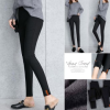 Nữ mắt cá chân điểm len mùa đông quần skinny cotton thun sọc quần mùa đông quần legging