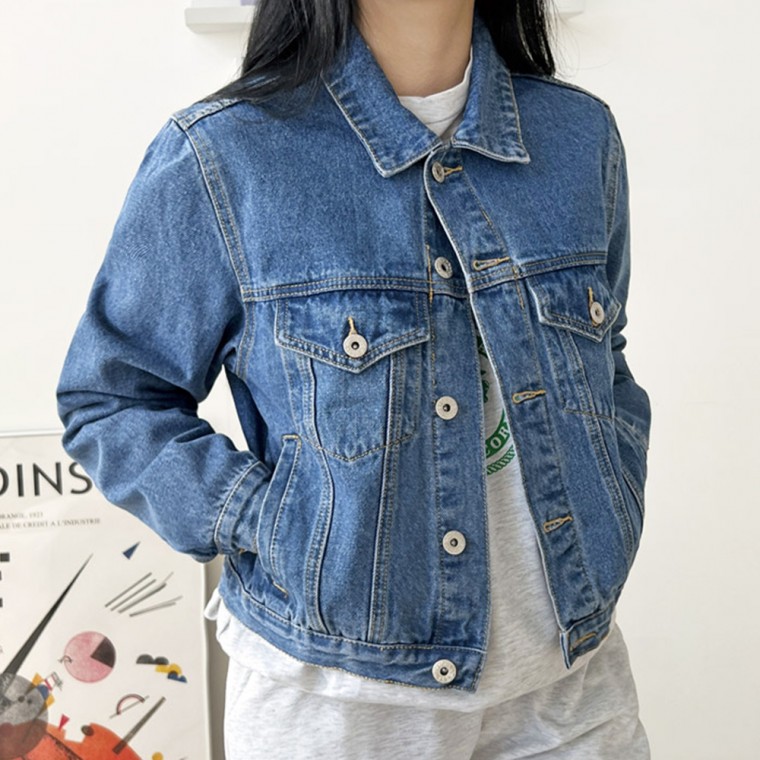 Áo Bé Gái Áo Khoác Denim Hàng Ngày Thường Ngày Đáng Yêu Cổ Áo Denim Áo Khoác Ngoài Túi Nút Áo Sơ Mi Xuân Thu Giao Mùa