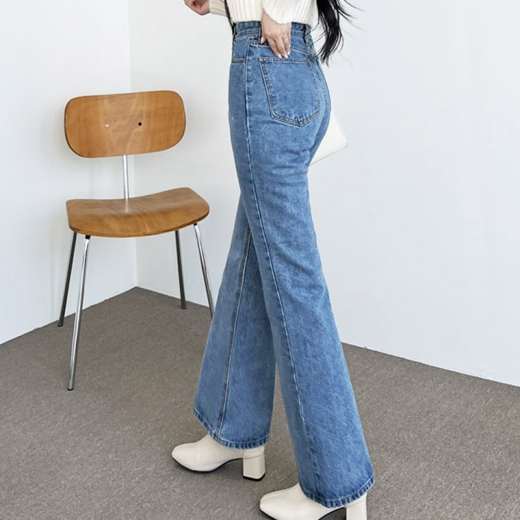 Áo Bé Gái Quần Jean Lưng Cao Hàng Ngày Thường Ngày Size Lớn Size Lớn Bootcut Quần Phong Cách Đáng Yêu Quần S M L XL