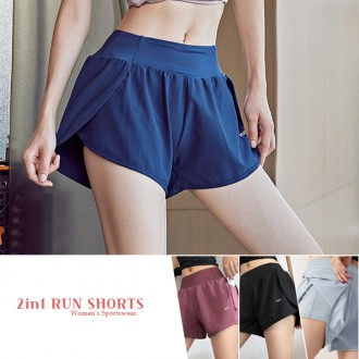 Đồ thể thao nữ cao cấp, quần short thể thao, quần short chạy bộ 2 trong 1, quần ngắn, legging