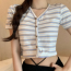 Áo thun nữ ngắn tay thời trang mùa hè dễ thương mùa hè đáng yêu dangara crop cardigan st áo thun ngắn tay