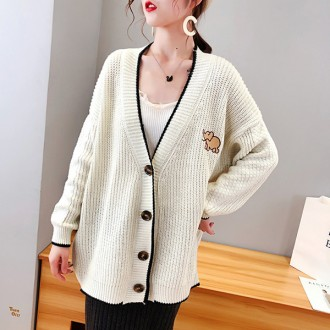 Áo cardigan dệt kim đan gân xoắn đơn giản dành cho nữ WS-CD01