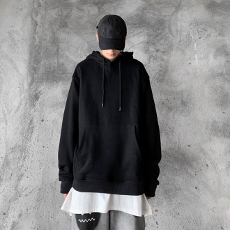 Áo thun hoodie trơn có mũ trùm đầu unisex cỡ lớn IS-TS10