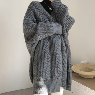 Áo cardigan dáng rộng 2 màu xoắn áo cardigan dáng rộng LK506