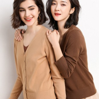 Áo len đan cardigan nữ mùa thu cardigan cổ chữ V LK-G002