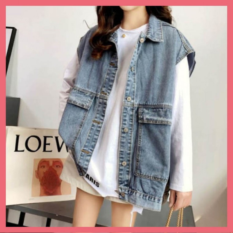 Giặt vest denim vest denim vest denim loại cơ thể của phụ nữ bìa vest vest denim vest nữ vest denim