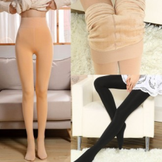 Quần legging sợi nhỏ chải mùa đông vớ lông cừu giữ nhiệt eo cao hông