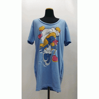 Có sẵn để mua từng chiếc một, vui lòng hỏi S1136/Áo thun ngắn tay dáng rộng in hình Smurfetti/áo thun cotton mùa hè