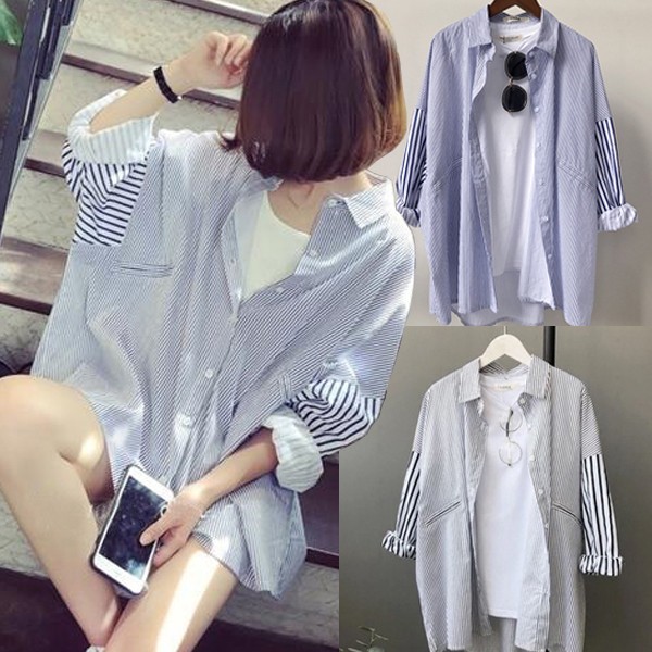 Áo Sơ Mi Nữ Sọc Loose Fit Blouse DS Sọc