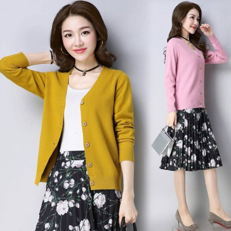 [CESS] Áo cardigan dệt kim viscose 4158 5 màu