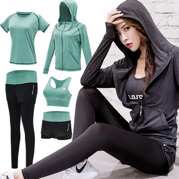 5 món trong 1 bộ bộ tập luyện tất cả trong một quần áo tập yoga sức khỏe FT55SET