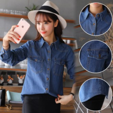 Sơ mi nam denim túi ngực Jessie 190804