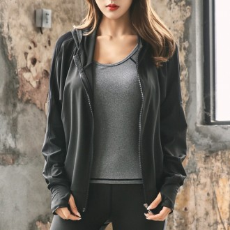 Quần áo tập yoga zip-up thể dục thể thao KKJN C42 dành cho nữ