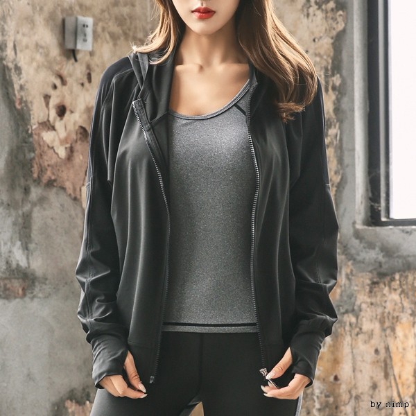 Quần áo tập yoga zip-up thể dục thể thao KKJN C42 dành cho nữ