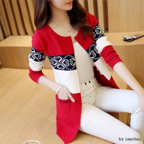 F5341/Dandy suit áo cardigan kiểu dáng hở tròn vừa vặn