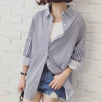 Sơ mi sọc rộng 2 màu DS Stripe dành cho nữ