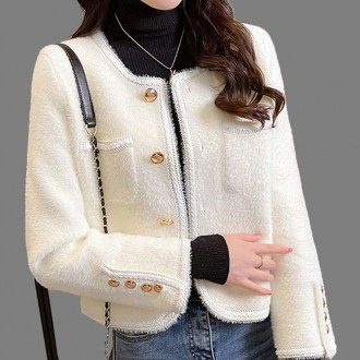 Áo khoác nữ mùa xuân thu angora đan cardigan áo khoác mùa xuân màu kem mùa xuân áo khoác nữ mùa xuân áo khoác nữ mùa xuân áo khoác nữ