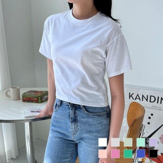 Áo thun Banichel Basic Noble Crop Áo thun bụng Áo thun bên trong Áo khoác Inner Basic