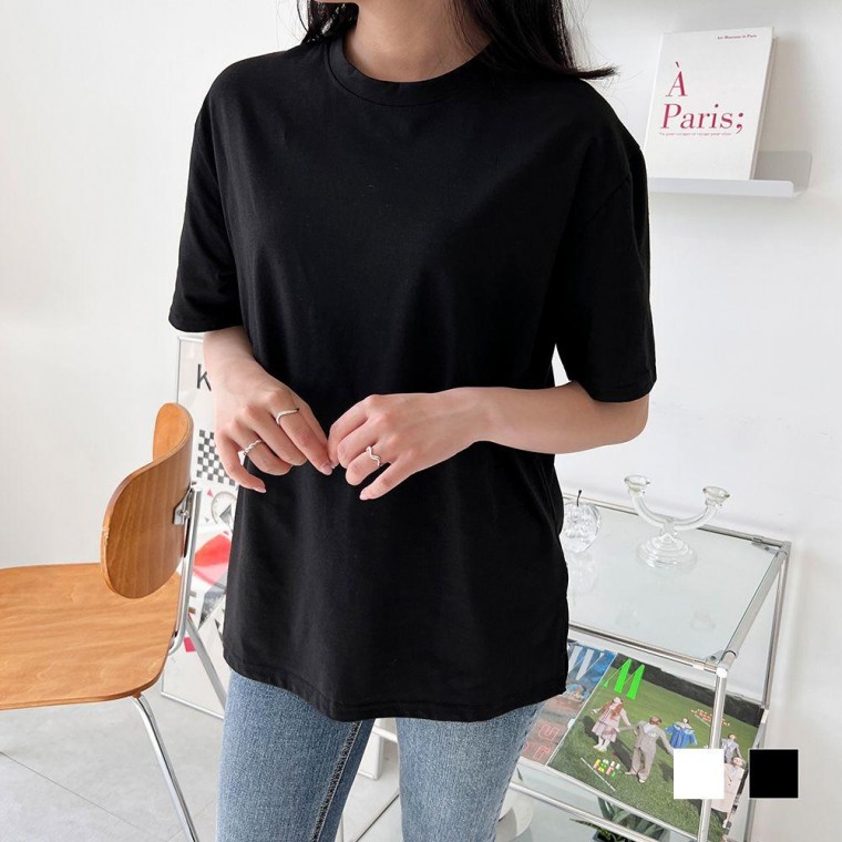 Kant Basic Noble Layered Tee Plain Tee Basic Tee Basic Tee Tee tròn