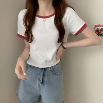 Áo thun ngắn tay crop top trơn hàng ngày JC-Quần áo nữ, quần áo mùa xuân, quần áo mùa hè, quần áo mùa thu, quần áo hẹn hò, quần áo đi chơi