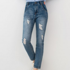 Quần Jeans Denim Quần Giặt nữ Cơ Bản Cơ Bản Thường Ngày Giặt Điểm Skinny Slim Span Thời Trang Đáy S M